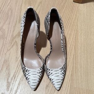 BCBGeneration Snakeskin Heels - Black and Cream
